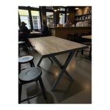 Mobilyacın Cafe Masa Ceviz Köknar Kütük Masa x Ayak Siyah 200X100