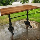 Mobilyacın Cafe Masa Köknar Kütük Masa Ceviz Aslan Ayak 200X100 - 200 X 100