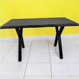 Mobilyacın Cafe Masa Siyah Köknar Kütük Masa x Ayak Siyah 140X70 - Ceviz - 140 X 70