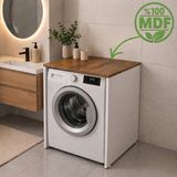 Mobilyacın Çamaşır Makinesi Kapaksız Banyo Dolabı Mat Beyaz - Barok