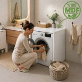 Mobilyacın Çamaşır Makinesi Kapaksız Banyo Dolabı Mat Beyaz
