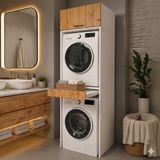 Mobilyacın Çamaşır ve Kurutma Makinesi Dolabı Çekmeceli Banyo Dolabı Atlantık Çam - Atlantik Çam