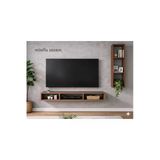 Mobilyacın Dekoratif Duvar Rafı - Tv Ünitesi 2 Parçalı Atlantik Çam 90x90