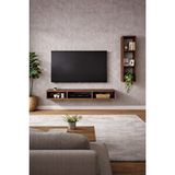 Mobilyacın Dekoratif Duvar Rafı - Tv Ünitesi 2 Parçalı Barok 150x90 Kahverengi