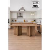 Mobilyacın Dikdörtgen Salon Yemek Masası Kare Ayak 36MM Kalın Kenarlı 160X90-AFRIKA Ceviz