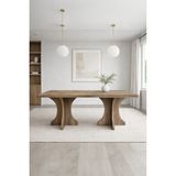 Mobilyacın Dikdörtgen Salon Yemek Masası Kemer Ayak - 36MM Kalın Kenarlı 180X90-AFRIKA Ceviz