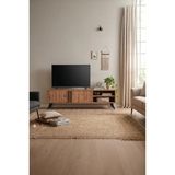 Mobilyacın Tv Ünitesi 2 Kapaklı Raflı Dolaplı Tv Sehpası Atlantik Çam