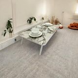 Mobilyacın Yer Sofrası Mutfak Sofrası Beyaz Mermer Kolay Taşınabilir 60 X 100 Cm Balkon Sofra