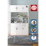 Mobilyanı Tasarla Tamamı Mdf 6 Kapaklı Açık Raflı Mini Fırın Dolabı ve Kiler Dolabı