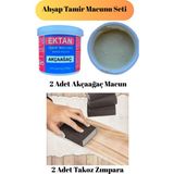 mobilyap 2 Adet Akçaağaç Ahşap Tamir Macunu Seti 2 Adet Takoz Zımpara
