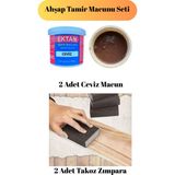 mobilyap 2 Adet Ceviz Ahşap Tamir Macunu Seti 2 Adet Takoz Zımpara
