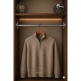 Mobilyap Aksesuar Premium - Dolap İçi Yuvarlak Krom Askı Borusu Daire ( Askı Borusu + flanş + vida) - 1.Kalite (85 cm)