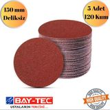 mobilyap Baytec 5 Adet 120 Kum Cırt Zımpara Kağıdı El Zımparaları Seti 150 mm Deliksiz Avuç Içi Spiral - Kırmızı