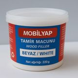 mobilyap Beyaz Ahşap Mobilya Parke Tamir Dolgu Macunu Çatlak Çizik Giderici Kullanıma Hazır 220 gr - Çok Renkli
