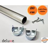 mobilyap Deluxe -80 cm Dolap Içi Yuvarlak Askı Borusu 1.kalite 2 Adet Flanş ve Vidalar Içinde