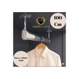 Mobilyap Exclusive - Dolap İçi Oval Krom Askı Borusu Ayaklı ( Askı Borusu + flanş + vida) - 1.Kalite (100 cm)