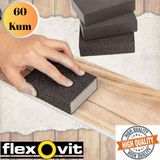 mobilyap Flexovit 60 Sünger Zımpara Ahşap Mobilya Çik Metal Tencere Tava Hobi Takoz Zımparası Islak Kuru - 60 Kum
