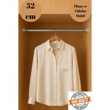 mobilyap Gardırop Dolap Içi Yuvarlak Krom Askı Borusu ( Askı Borusu + Flanş + Vida) - 1.kalite (52 Cm) - Metalik Gri