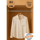 Mobilyap Gardırop Dolap İçi Yuvarlak Krom Askı Borusu ( Askı Borusu + flanş + vida) - 1.Kalite (84 cm)