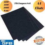mobilyap Gfb - 3'lü Zımpara Seti Kağıt Zımpara Su Zımparası Sarı Leke Banyo Mutfak Sulu Kuru Yüzey - 3'lü Set(1200-1500-2000 Kum)