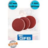 mobilyap Gfb 5 Adet 80 Kum Deliksiz 115 mm Cırt Zımpara Kağıdı El Zımparaları Avuç Içi Spiral Taşlama - Kırmızı