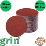 mobilyap Grin 10 Adet 180 Kum Cırt Zımpara Kağıdı El Zımparaları Seti 150 mm Deliksiz Avuç Içi Spiral - Kırmızı
