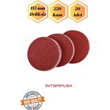 mobilyap Interflex 20 Adet 220 Kum Deliksiz 115 mm Cırt Zımpara Kağıdı El Zımparaları Avuç Içi Spiral Taşlama - Kırmızı
