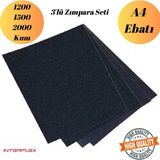 mobilyap Interflex - 3'lü Zımpara Seti Kağıt Zımpara Su Zımparası Sarı Leke Banyo Mutfak Sulu Kuru Yüzey - 3'lü Set(1200-1500-2000 Kum)
