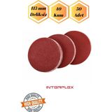 mobilyap Interflex 50 Adet 40 Kum Deliksiz 115 mm Cırt Zımpara Kağıdı El Zımparaları Avuç Içi Spiral Taşlama - Kırmızı