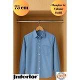 mobilyap Interior - Dolap Içi (75 Cm) Yuvarlak Krom Askı Borusu( Askı Borusu + Flanş + Vida) - Premium Kalite