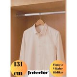 mobilyap Interior - Dolap Içi Oval Krom Askı Borusu( Askı Borusu + Flanş + Vida) - 1.kalite (131 Cm) - Metalik Gri