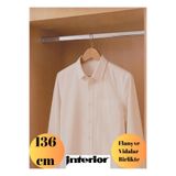 Mobilyap Interior - Dolap İçi Oval Krom Askı Borusu( Askı Borusu + flanş + vida) - 1.Kalite (136 cm)