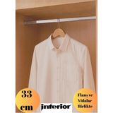 mobilyap Interior - Dolap Içi Oval Krom Askı Borusu( Askı Borusu + Flanş + Vida) - 1.kalite (33 Cm) - Metalik Gri