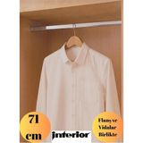 mobilyap Interior - Dolap Içi Oval Krom Askı Borusu( Askı Borusu + Flanş + Vida) - 1.kalite (71 Cm) - Metalik Gri