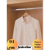 mobilyap Interior - Dolap Içi Oval Krom Askı Borusu( Askı Borusu + Flanş + Vida) - 1.kalite (94 Cm) - Metalik Gri