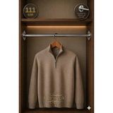 mobilyap Premium - Dolap Içi Yuvarlak Krom Askı Borusu Daire ( Askı Borusu + Flanş + Vida) - 1.kalite (111 Cm) - Metalik Gri