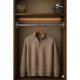 mobilyap Premium - Dolap Içi Yuvarlak Krom Askı Borusu Daire ( Askı Borusu + Flanş + Vida) - 1.kalite (112 Cm) - Metalik Gri