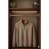mobilyap Premium - Dolap Içi Yuvarlak Krom Askı Borusu Daire ( Askı Borusu + Flanş + Vida) - 1.kalite (115 Cm) - Metalik Gri
