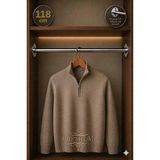 mobilyap Premium - Dolap Içi Yuvarlak Krom Askı Borusu Daire ( Askı Borusu + Flanş + Vida) - 1.kalite (118 Cm) - Metalik Gri