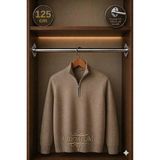 mobilyap Premium - Dolap Içi Yuvarlak Krom Askı Borusu Daire ( Askı Borusu + Flanş + Vida) - 1.kalite (125 Cm) - Metalik Gri