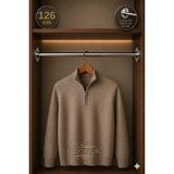 mobilyap Premium - Dolap Içi Yuvarlak Krom Askı Borusu Daire ( Askı Borusu + Flanş + Vida) - 1.kalite (126 Cm) - Metalik Gri