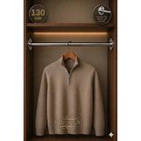 mobilyap Premium - Dolap Içi Yuvarlak Krom Askı Borusu Daire ( Askı Borusu + Flanş + Vida) - 1.kalite (130 Cm) - Metalik Gri