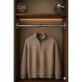 mobilyap Premium - Dolap Içi Yuvarlak Krom Askı Borusu Daire ( Askı Borusu + Flanş + Vida) - 1.kalite (136 Cm) - Metalik Gri