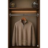 mobilyap Premium - Dolap Içi Yuvarlak Krom Askı Borusu Daire ( Askı Borusu + Flanş + Vida) - 1.kalite (43 Cm) - Metalik Gri