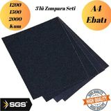 mobilyap Sgs - 3'lü Zımpara Seti Kağıt Zımpara Su Zımparası Sarı Leke Banyo Mutfak Sulu Kuru Yüzey - 3'lü Set(1200-1500-2000 Kum)