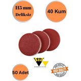 mobilyap Sia 50 Adet 40 Kum Deliksiz 115 mm Cırt Zımpara Kağıdı El Zımparaları Avuç Içi Spiral Taşlamalı - Kırmızı