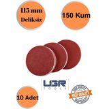 mobilyap Ugr 10 Adet 150 Kum Deliksiz 115 mm Cırt Zımpara Kağıdı El Zımparaları Avuç Içi Spiral Taşlamalı - Kırmızı