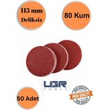 mobilyap Ugr 50 Adet 80 Kum Deliksiz 115 mm Cırt Zımpara Kağıdı El Zımparaları Avuç Içi Spiral Taşlamalı - Kırmızı
