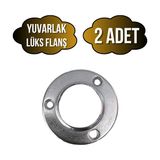 mobilyap Yuvarlak Lüks Askı Borusu Flanşı Dolap ve Mobilya Boru Flanşı(Metal)(Boru ÇAPI:25MM) - Krom - KROM - 2 ADET