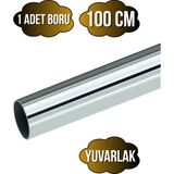 mobilyap Yuvarlak Metal Askı Borusu Mobilya Askı BORUSU(YUVARLAK)(KROM)(METAL)(ÇAP:25MM) - 100cm